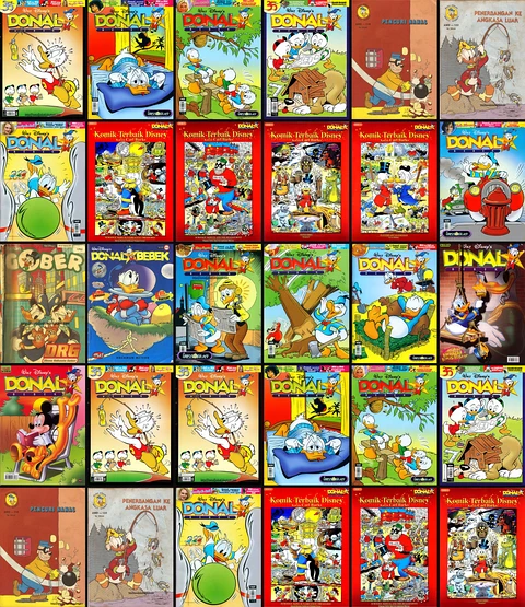 Kolase Cover Komik Donal Bebek Klasik